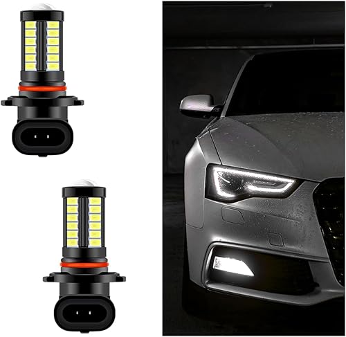 Sylvil 2 bombillas LED antiniebla 9005 9006, 6500K 12V Plug and Play, bombillas brillantes de alta potencia de 1500 lúmenes para luz antiniebla,