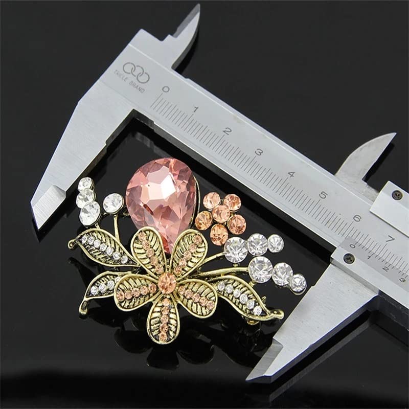 Broche rose strass rétro le cadeau bijoux de vêtement parfait