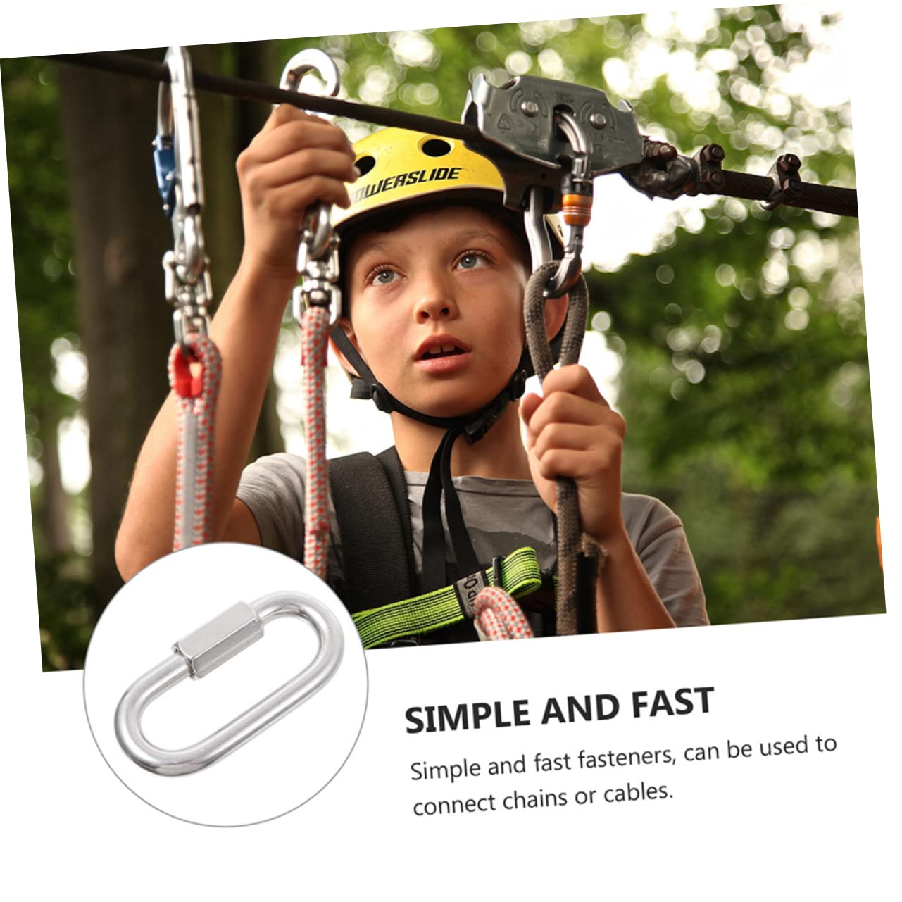 SOLUSTRE 10pcs Chain Quick Links Stainless Steel Carabiner Clip Small Carabiner Clip for Ropes Chains