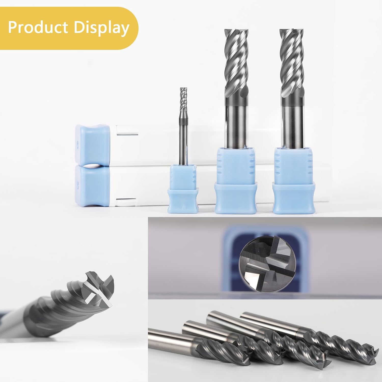4 Flutes Carbide Square End Mill HRC68 Tungsten Steel Milling Cutter 10mm (0.394" Dia) CNC Milling Bits for Stainless Steel