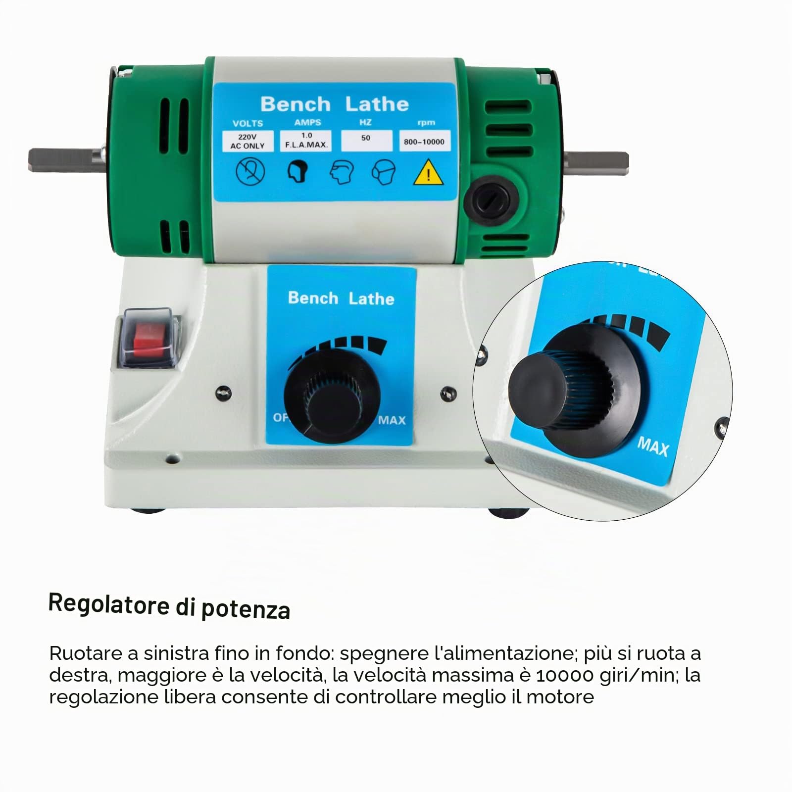 Lucidatrice da tavolo 320W Smerigliatrice elettrica con 4 dischi lucidanti, doppia smerigliatrice motore per levigatura e lucidatura, per diamanti oro pelle