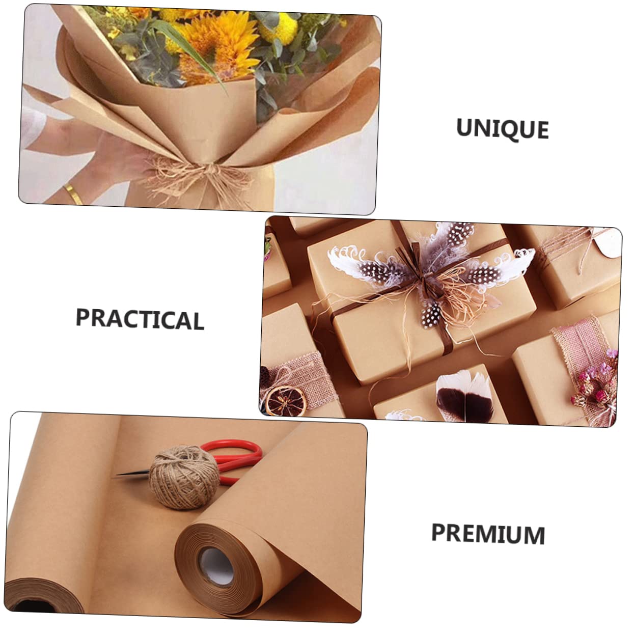 Braunes Kraftpapier als Geschenkpapier für Handarbeit und Verpackung