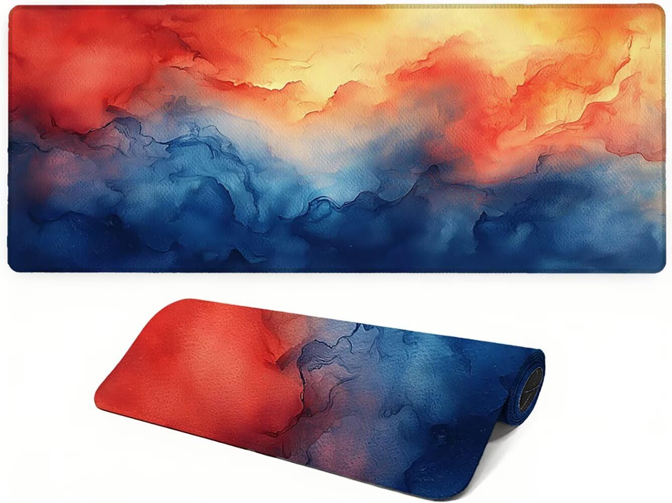 YF-3422 Podkładka pod mysz XXL, 1200 x 600 x 3 mm, żółta, bardzo duża, pod klawiaturę, nadaje się do prania, precyzyjna i szybka gamingowa podkładka pod mysz do biura i domu