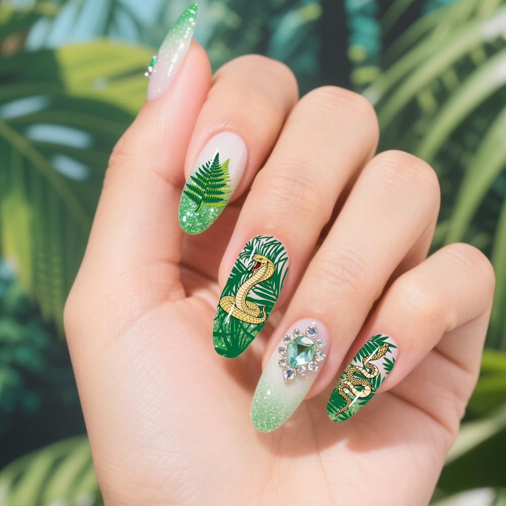 PH PandaHall 3 pezzi per unghie con animali selvatici, per nail art, template di tigre, elefanti, nail art, farfalle, serpenti, piastre per unghie per donne, fai da te, manicure e saloni