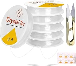 LeafLoom Clear Stretchy Elastic Cord - 0.4mm 0.5mm 0.6mm 0.8mm 1mm Round Beading Thread for Bracelets, Necklaces, DIY Jewelry Making, Strong & Durable Spool for Crafting