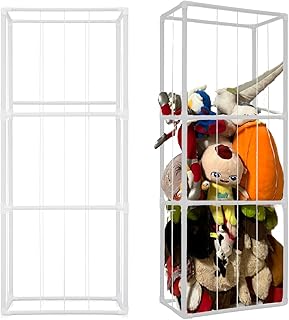 CATECASE Stuffed Animal Zoo Storage, PVC Zoo Animals Toy Holder, Stuffed Animal Cage Organizer, Ball Storage, Zoo Cage for Stuffed Animals