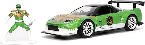 Miniatura 5 de Jada Toys Power Rangers 1:32 2002 Honda NSX Type-R Japan Spec - Auto fundido a presión con figura de Ranger verde de 1.65 pulgadas, juguetes para