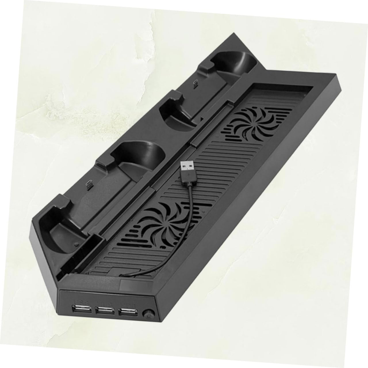 Supporto Ventola di Raffreddamento Verticale per Console da Gioco Doppia Ventola Integrata e Stazione di Ricarica Doppia, Base Multifunzione Salvaspazio per Console Gaming