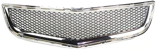 Evan Fischer Rejilla de parachoques compatible con modelos Chevrolet Traverse LS y LT 2009-2012, carcasa cromada con inserto negro 20756061 GM1036120