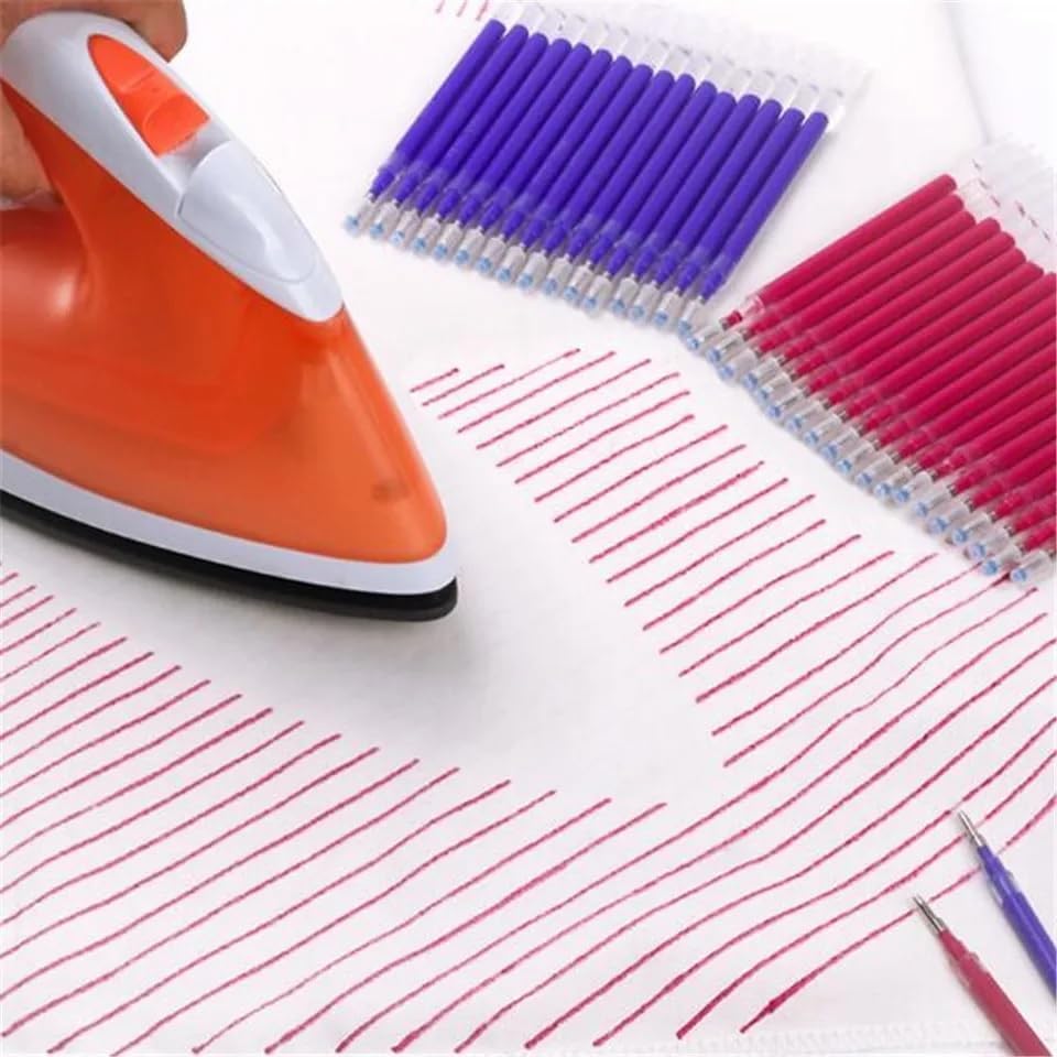 Image of Gemsy Heat Erasable Pen | Invisible Refill, Disappearing Erasable Removable Ink Pen for Garment, Leather and Marking Shoes 10pcs (Blue)