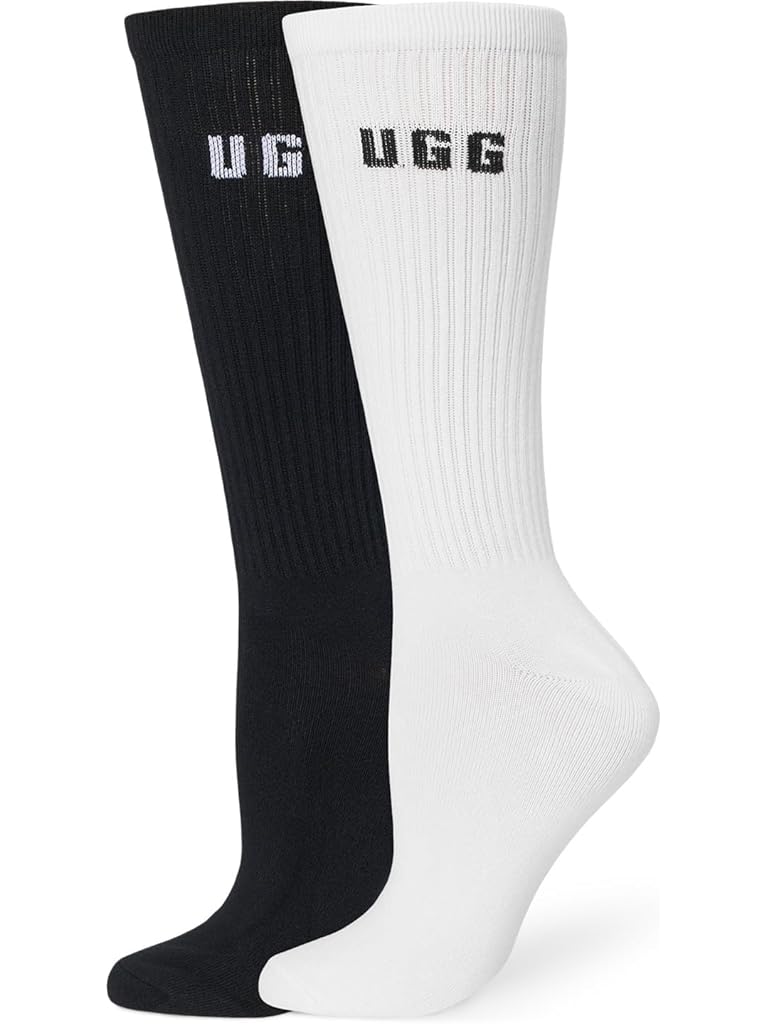 White UGG Leander Logo Crew 2 Pack