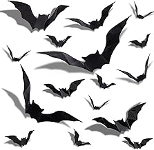 GoldRock Halloween 3D Fledermaus Deko, Wandaufkleber, Wasserdichtes PVC, Gruseliges Schwarzes, Abnehmbares Fledermäuse DIY Helloween Deko Set für Fensterdeko (32 Stück Halloween 3D Fledermaus Deko)