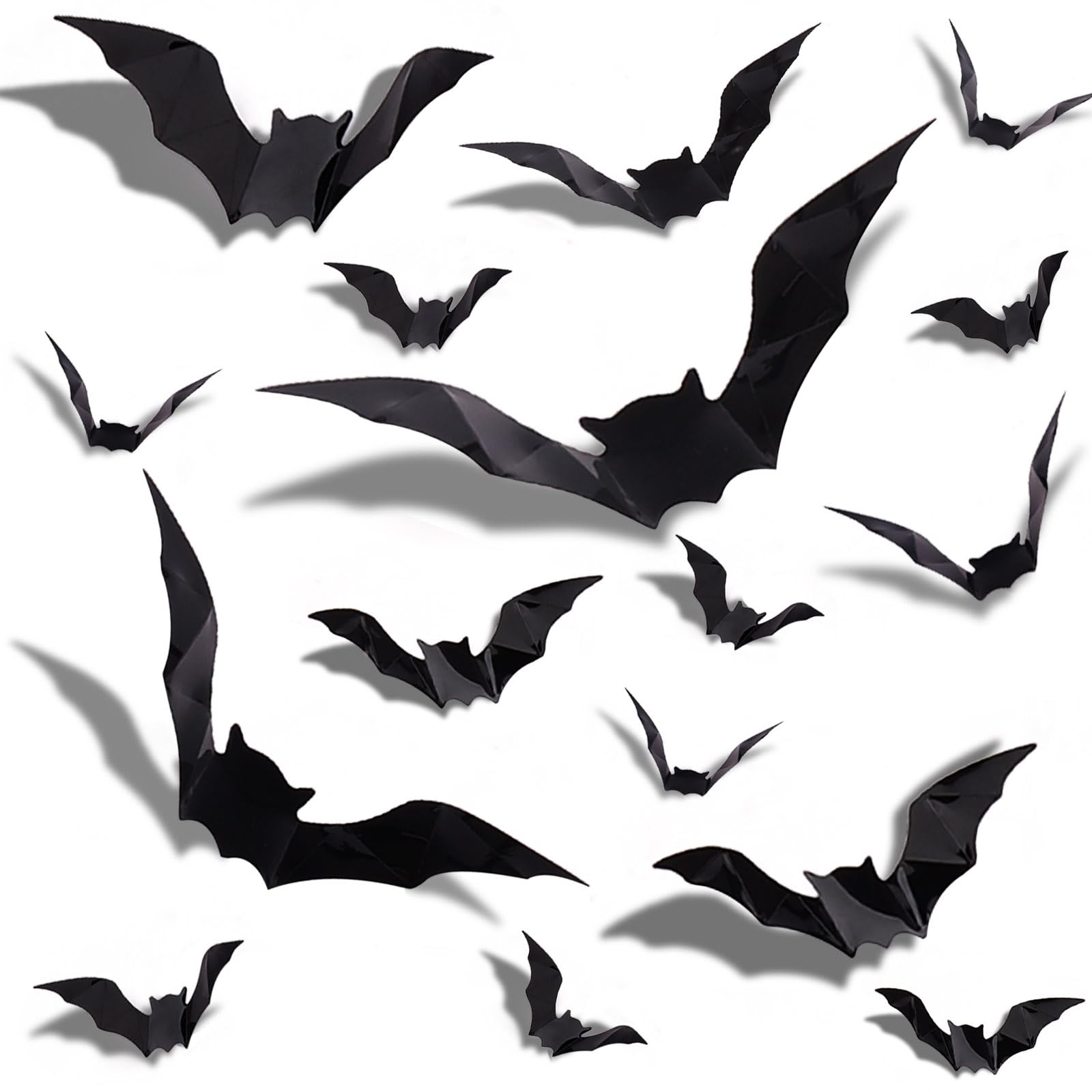 14 Dicke Halloween-Gel-Aufkleber Fledermaus-Motiv - Wiederverwendbar Für Fenster & Deko