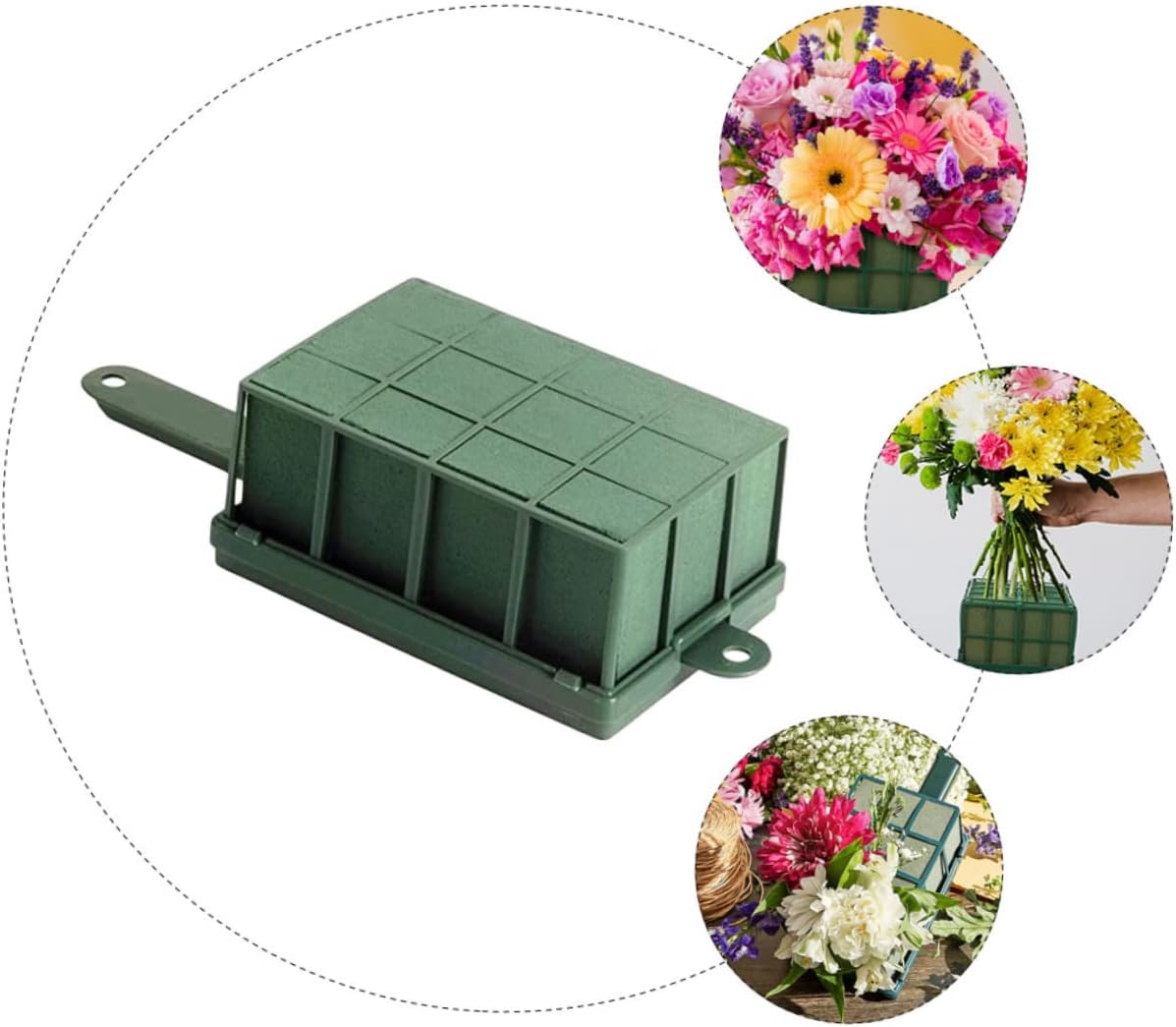 HORIALENCE 4pcs Floral Cage Holder Handle Plastic Net Flower Stand for Fresh Flowers Supplies