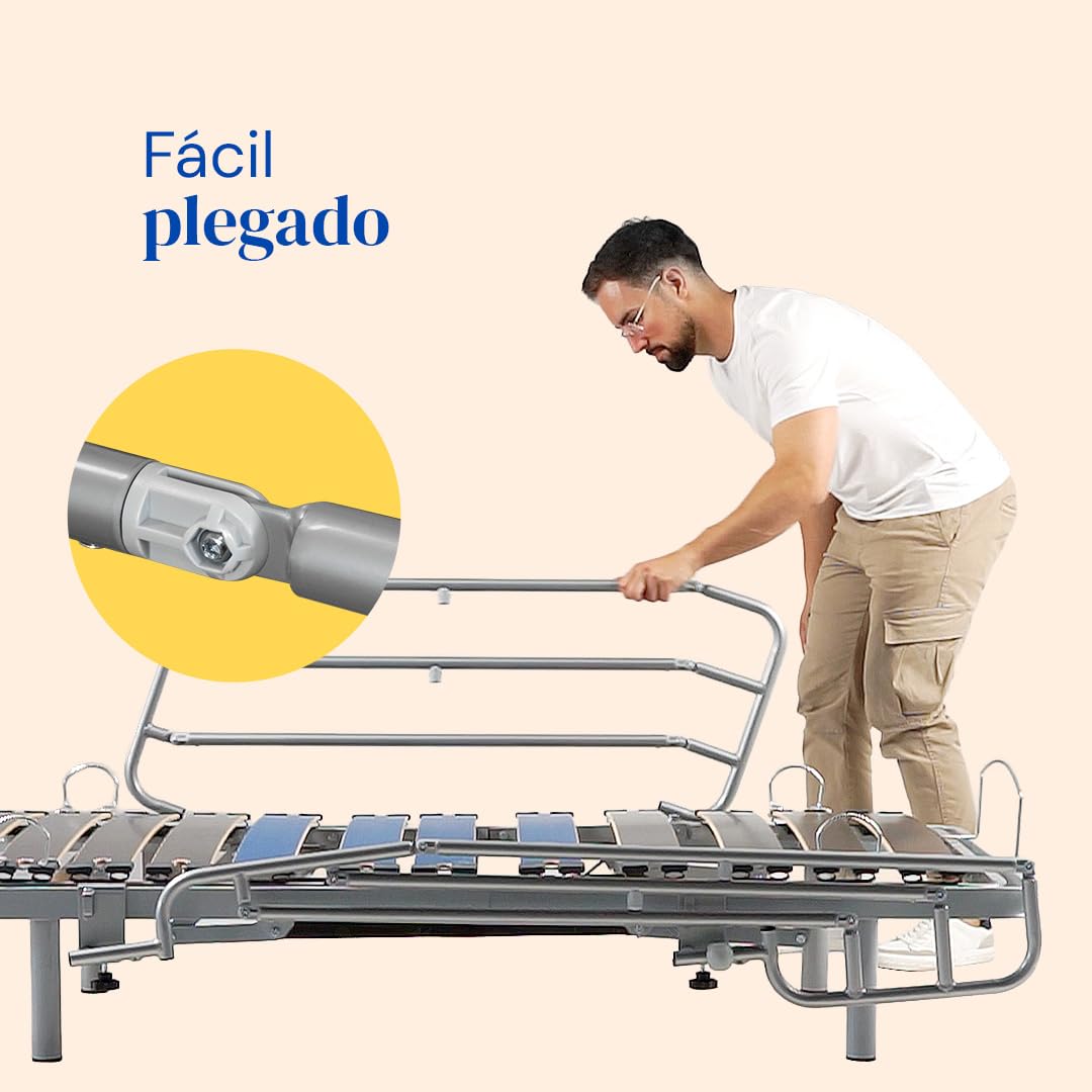 Geriafy - Barandillas abatibles para Camas articuladas | Muy Resistentes y fáciles de Instalar | Anti-atrapamiento de Manos (Lado Derecho)