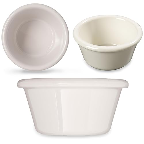 Miniatura 2 de Carlisle FoodService Products 4312342 SAN Ramequin liso estriado, capacidad de 3 onzas, altura de 1.43 pulgadas, hueso (caja de 48)