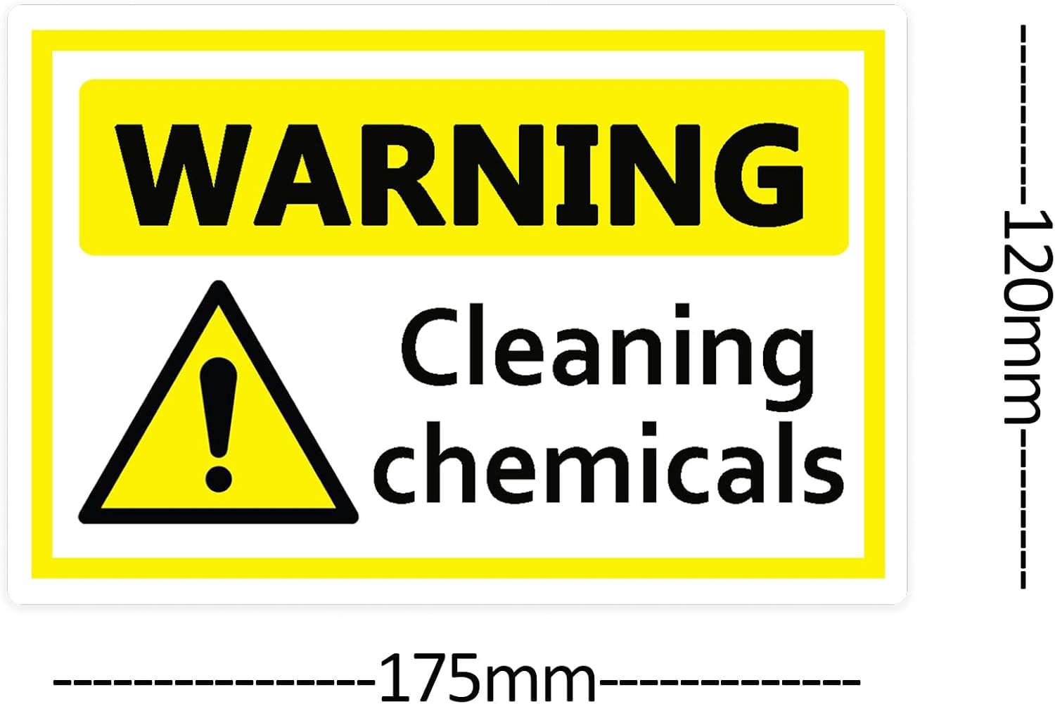 8 Pcs Warning Cleaning Chemicals Safety Sign Labels Vinyl Waterproof Decal Warning Stickers (175x120mm)