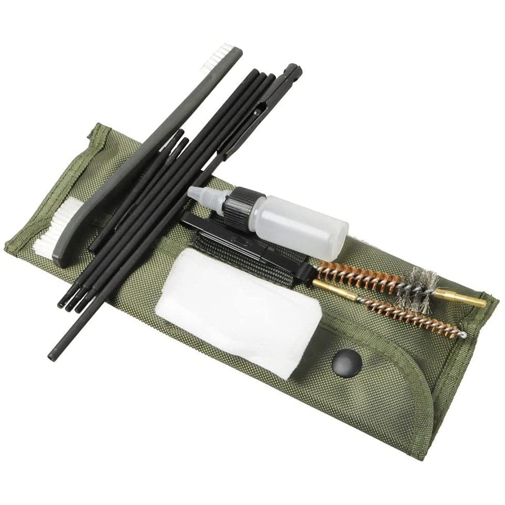 Kits de Limpieza Kit de Limpieza de Orificio de Rifle Set Shot Cleaner Cepillo Mantenimiento de Varilla para Calibre .22cal .223 556 con Bolsa Duradera Accesorios
