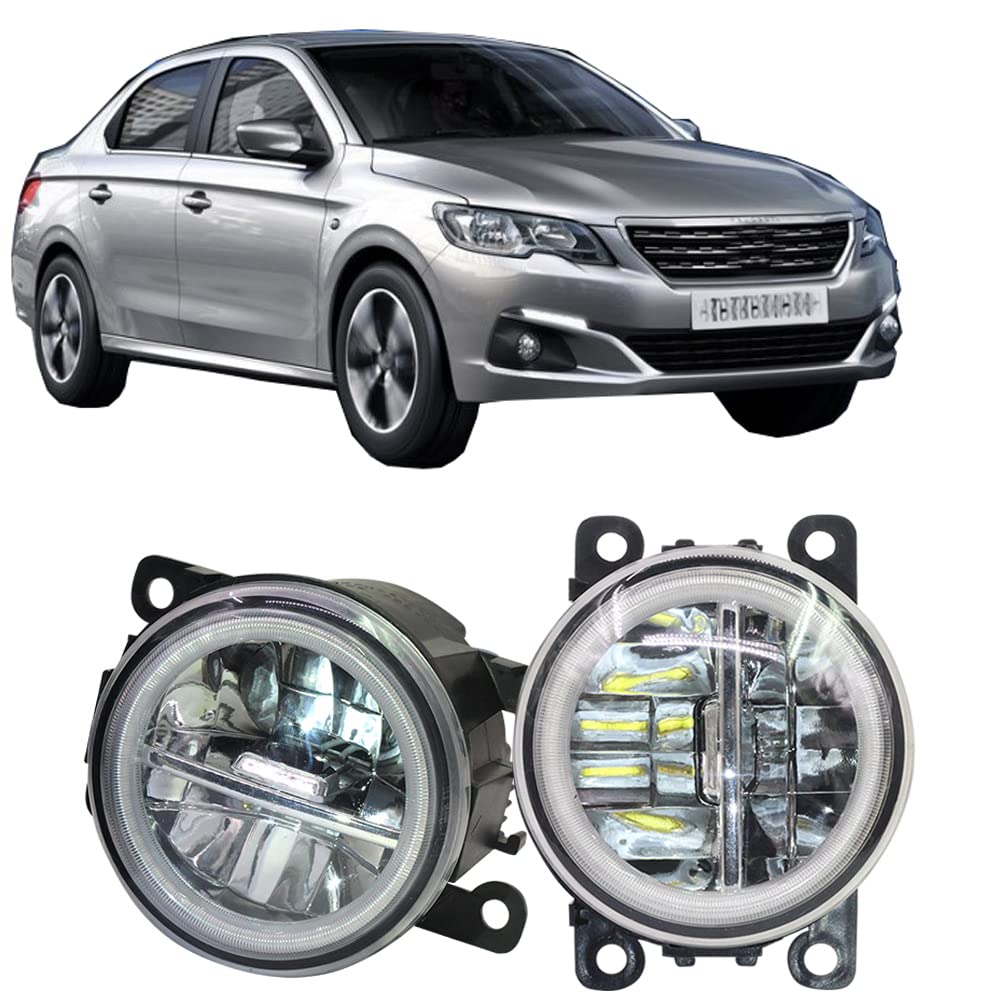 2 Szt Samochód H11 Led światła Przeciwmgielne 40W Angel Eye 4000LM światła Do Jazdy Dziennej 12V Dla Peugeot 301 2012-2018