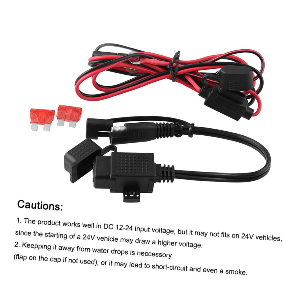 PLAFOPE Motorcycle Charger to Adapter Inline Fuse 12v-24v Voltage Compatibility