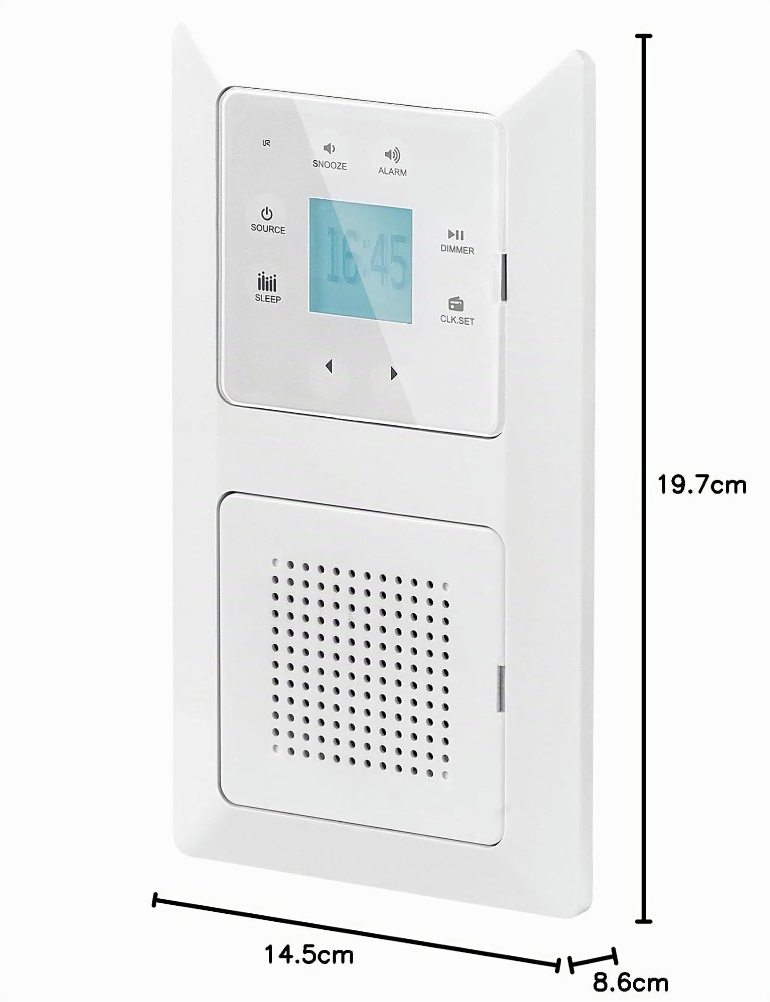 UNITEC Radio encastrée avec Fonction Tactile et Bluetooth, Blanche, Montage Vertical et Horizontal