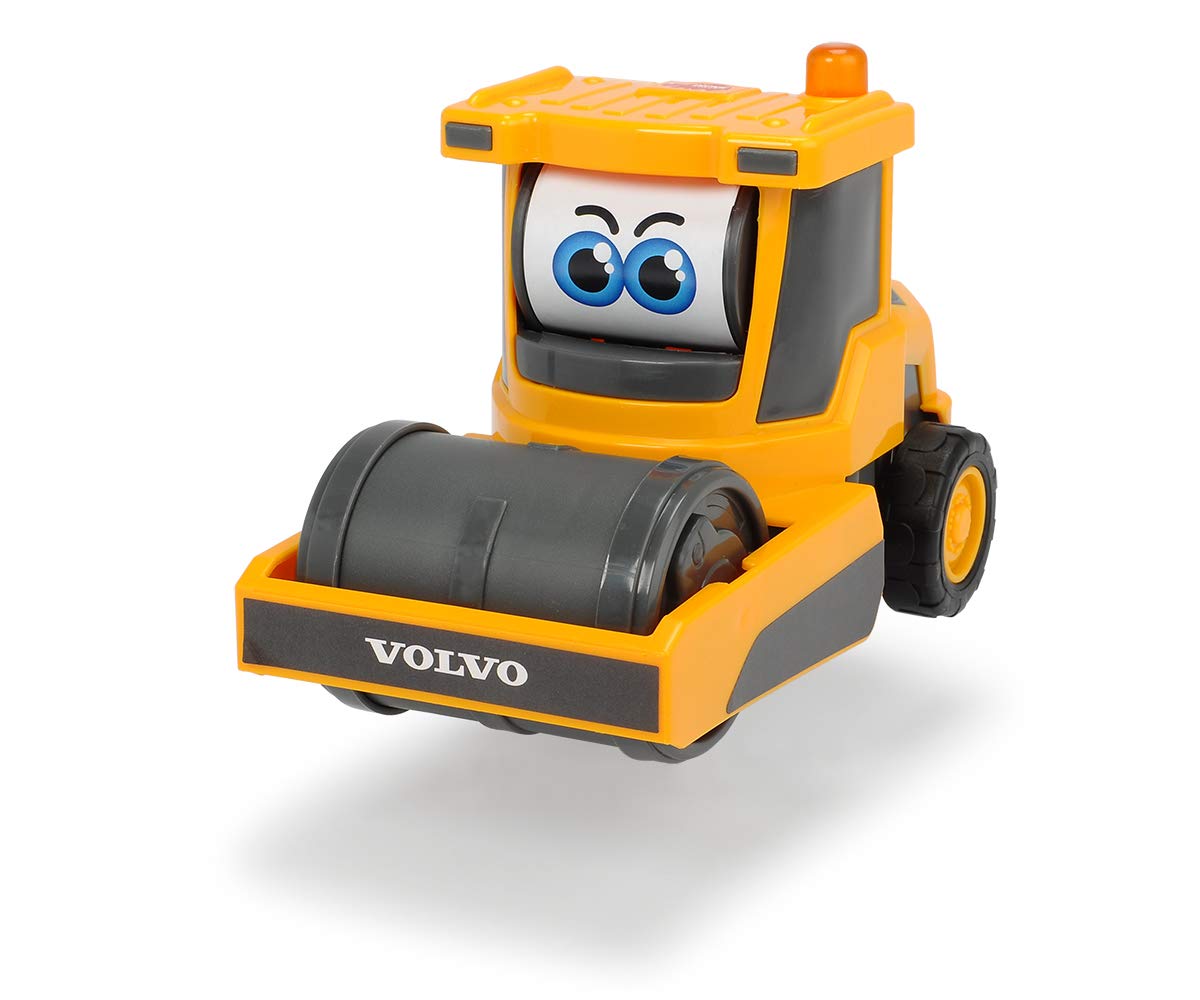 Dickie Toys Happy Series- Vehículo de construcción para Niños a Partir de 1 Año, Cosechadora Fendt, Apisonadora Volvo o Bulldozer Liebherr, Ojos cambian de Expresión, 16cm, Modelos Aleatorios