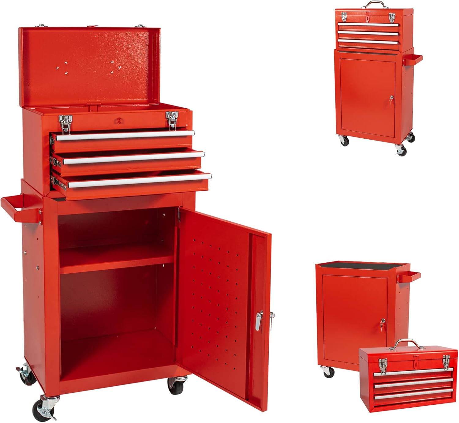 Tool Chest 3Drawer Rolling Tool Box, High Capacity Tools