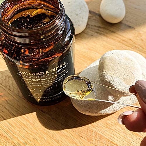 Farmstay 24K Gold & Peptide Solution Prime Ampoule - Whitening & Wrinkle Improvement"Best Korean Cosmetics" 250Ml/8.45Oz #TOP2