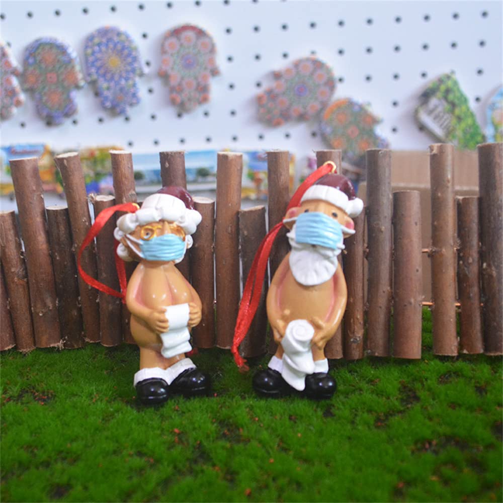 Decorazioni Albero di Natale,2023 Ciondolo decorativo Babbo Natale divertente, Decorazione Natalizia per Albero di Natale,Regalo di Natale (3xMr & 3xMrs)