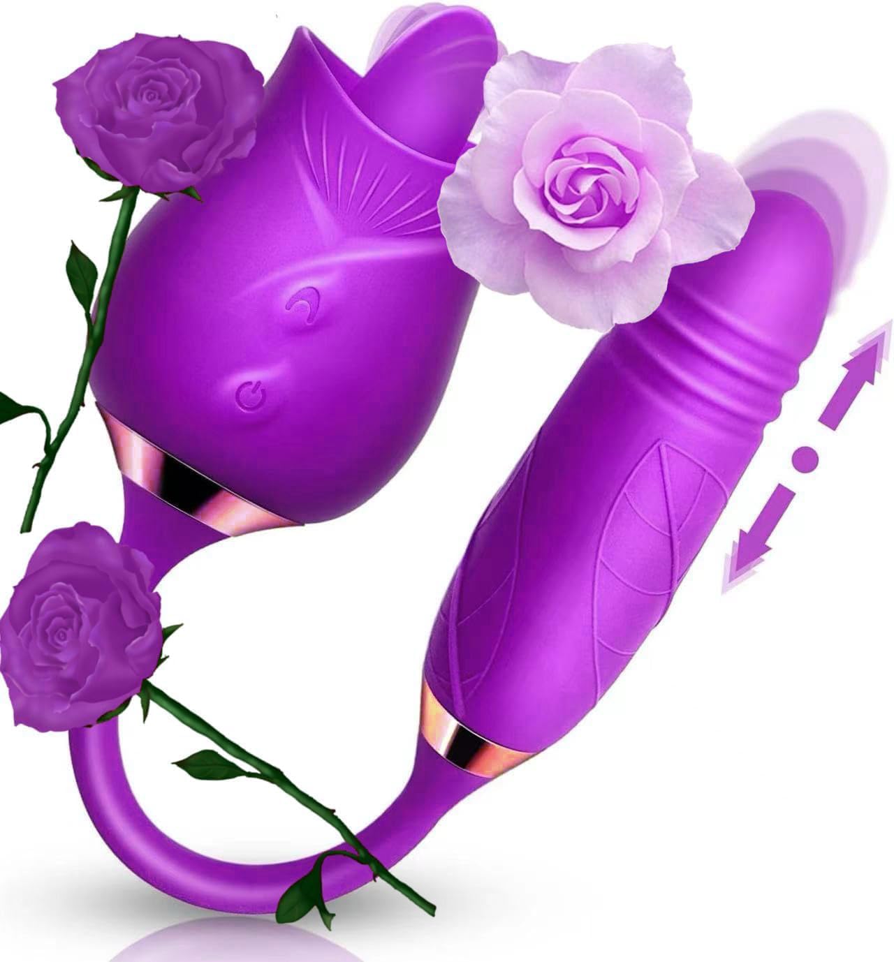 Update Model Roses Shape Sucker for Women Toy Tongues Quiet 10 Speed Adult Toys Waterproof Automatic Electric Adult Toys Machine Valentines Party SX43