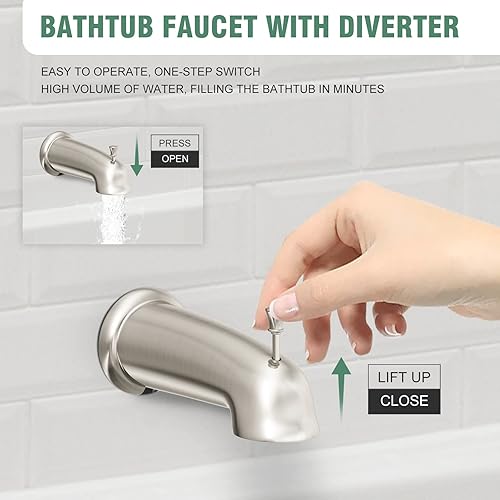 Miniatura 6 de Juego de grifo de ducha con boquilla de bañera, sistema de ducha SunCleanse (válvula incluida) con cabezal de ducha de lluvia de 8 pulgadas y grifo