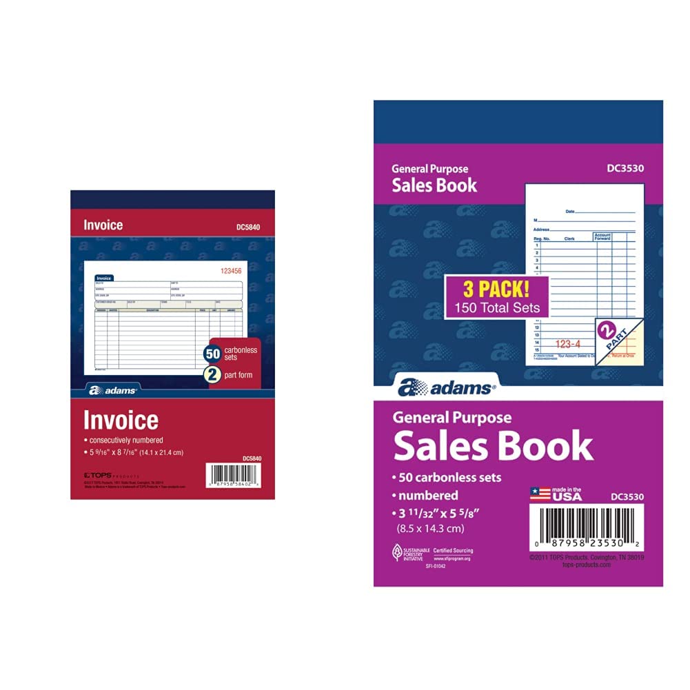 Amazon.com : Adams Invoice Book, 2-Part, Carbonless, 5-9/16 x 8-7/16 ...