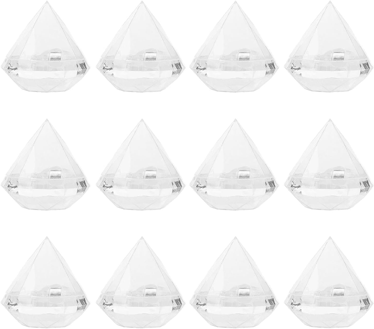 Transparente Cajas de Favores Dulces, Claro Cajas de Favor en Forma de Diamante Cajas de Dulces de Acrílico Cajas de Favores de Boda Plástico Tarros Transparentes Caja Almacenamiento Dulces (24Pcs)