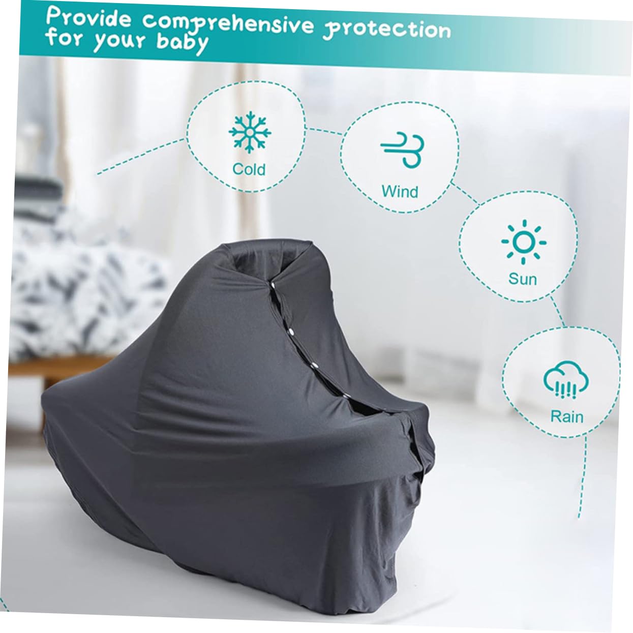 HANABASS Towel Windproof Cover Nursing Breathable Seat Shade for Newborn Feeding Cover Breastfeeding Rain Strollers Pumping Covers Pumping Essential Mom Dark Grey Polyester Cotton