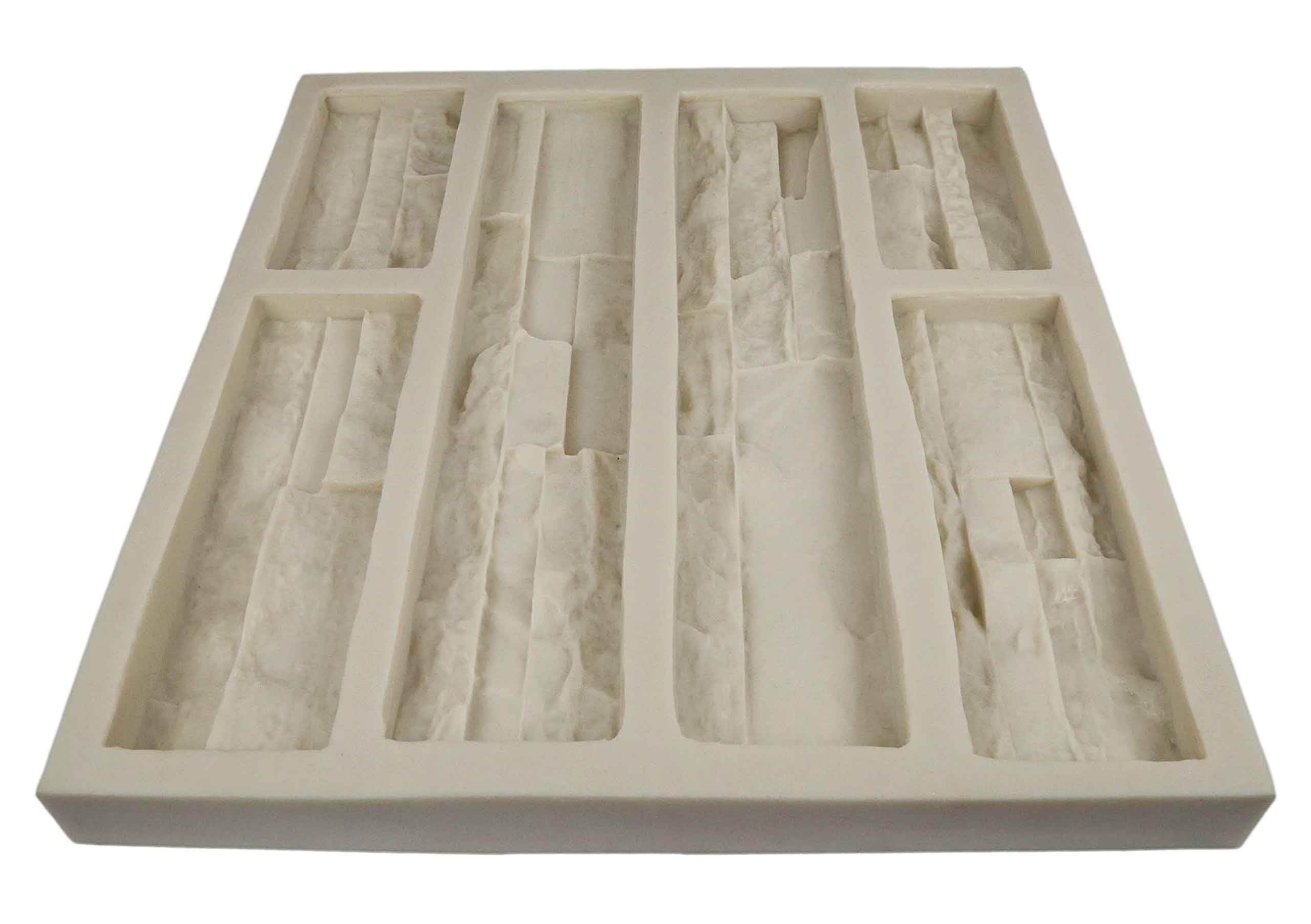 Panel Veneer Stone Rubber Mold for Concrete or Plaster, Western Quick Fit Flats, 21.5x20, Version 1, Recycled Material
