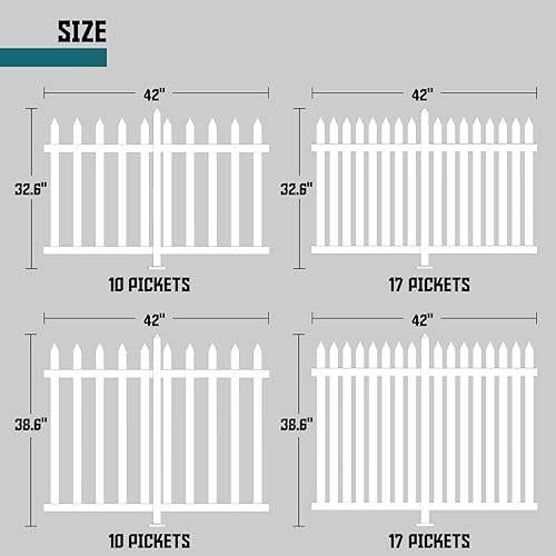Miniatura 6 de TANG 1 juego de vallas de vinilo de 30 pulgadas de alto x 84 pulgadas de ancho, panel de valla de estacas de plástico de PVC, decorativo para