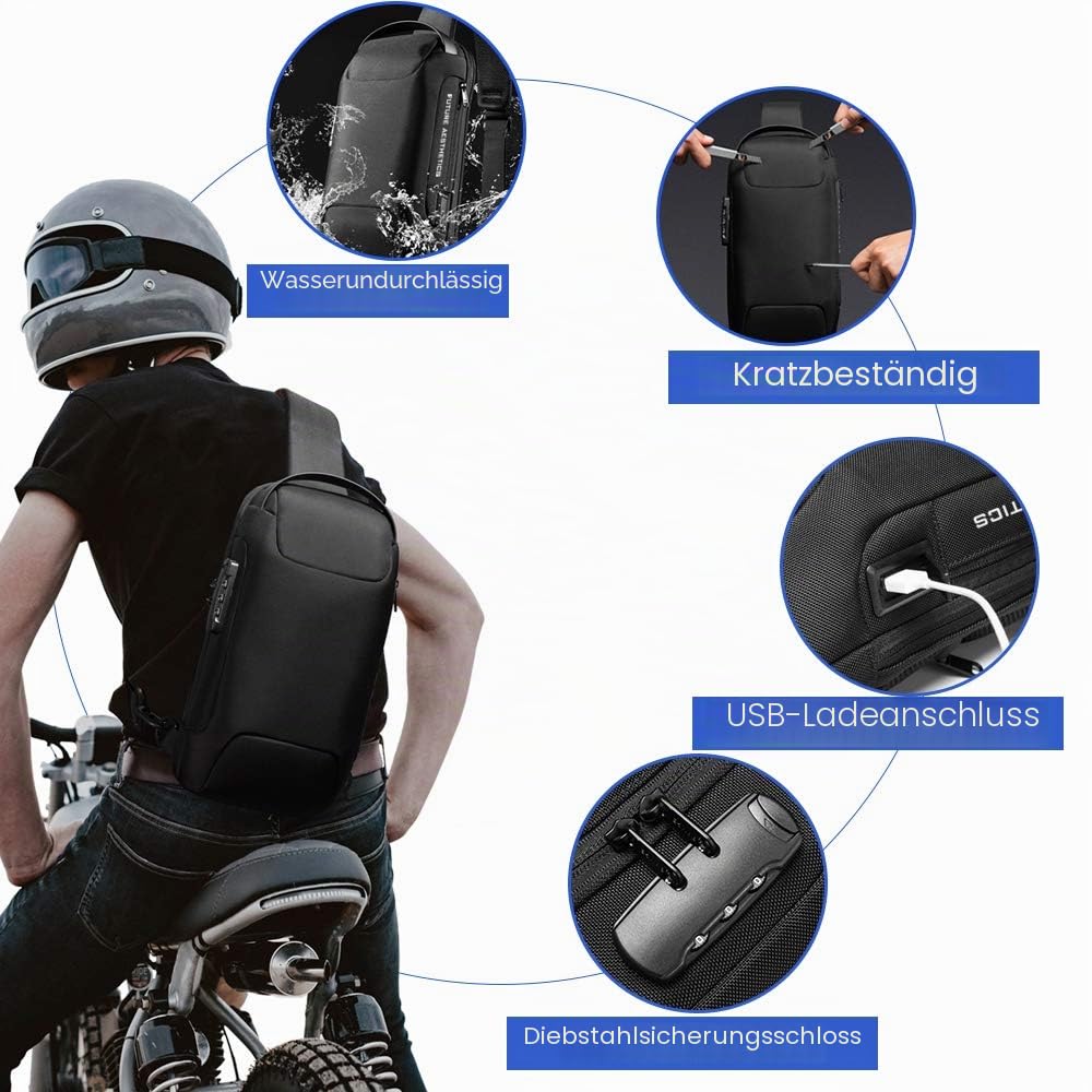 BANGE Sling Bag, Waterproof Men's Chest Bag Shoulder bags Crossbody Sling Backpack for Men