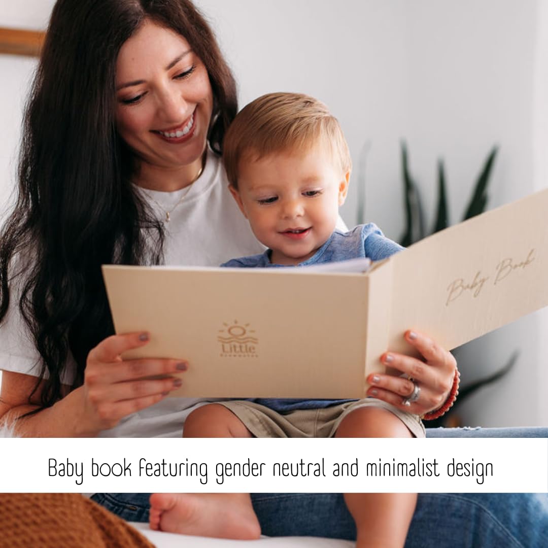 Baby Book Keepsake Rust-Minimalist Baby Memory Book per ragazza o ragazzo Album fotografici per bambini Libri per neonati per i nuovi genitori Ricordi e diari per bambini per la prima volta
