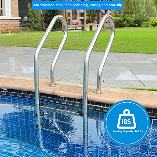 Escalera para piscina acero inoxidable 2 peldaños anti-deslizante miniatura 2