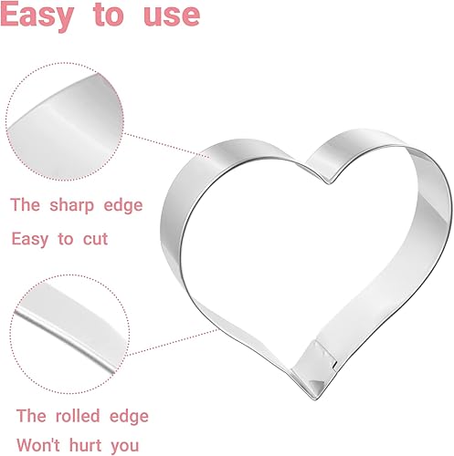 Miniatura 7 de Cortadores de galletas de corazón, 6 unidades, de 2 a 4 pulgadas, para el día de San Valentín