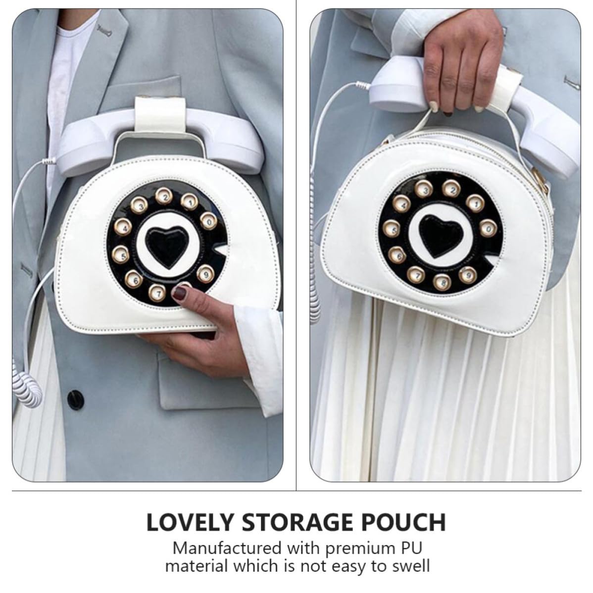 Artibetter Borsa a Forma di Telefono in Pu Rosa, Tracolla Staccabile | Stile Creativo e Retrò, Cuciture Lisce e Presa Confortevole, Borsa Donna per Uso Quotidiano