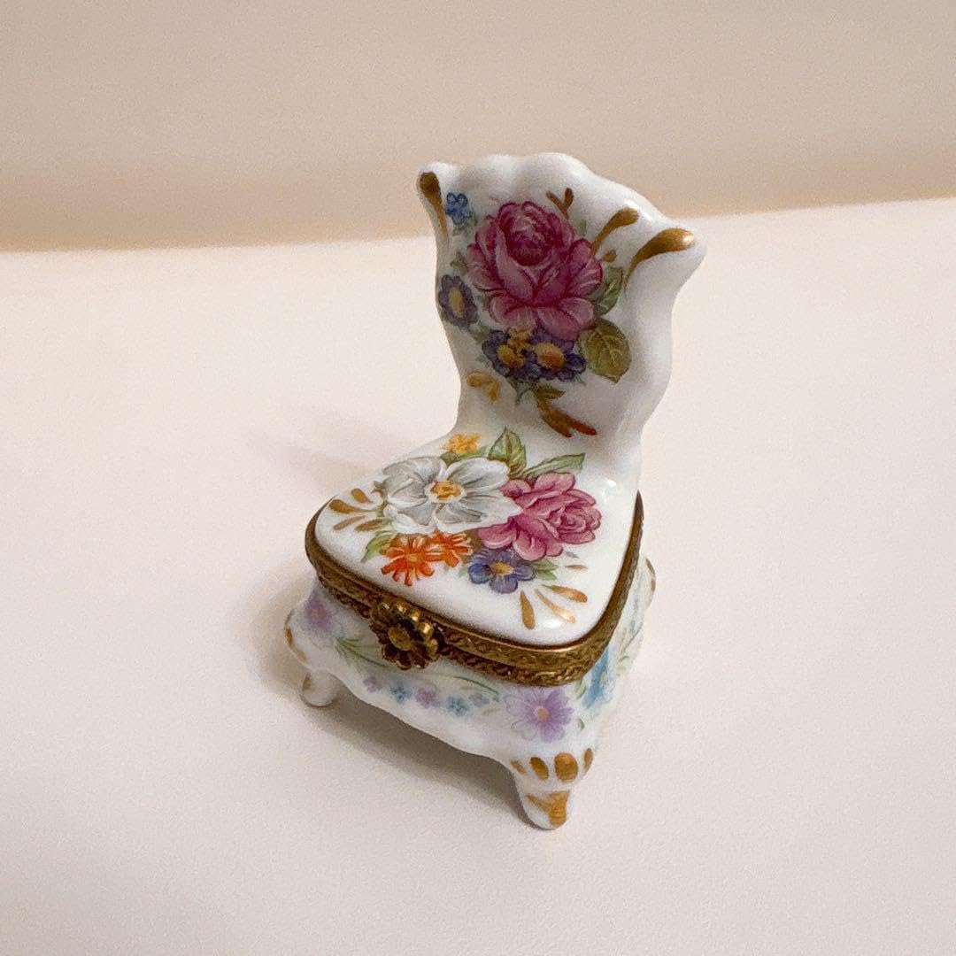 リモージュ ピルケース 椅子 フランス製 フランス製 リモージュ花柄