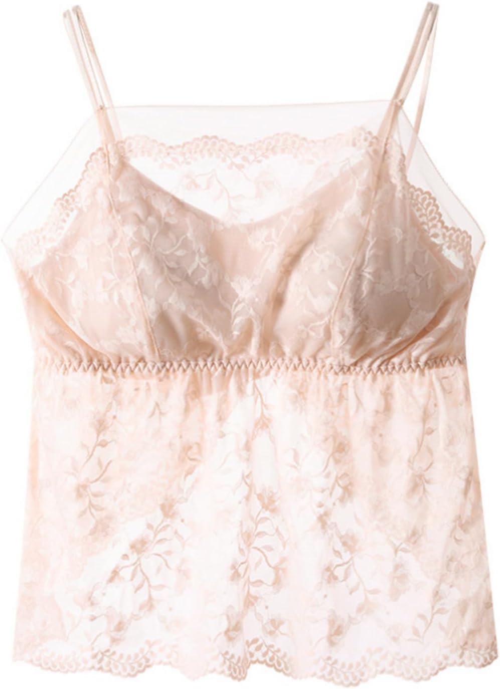 Lace Bralette for Women Spaghetti Strap Tank Top V Neck Slim Camisoles Double-Layered Strap Tank Cami Crop Top