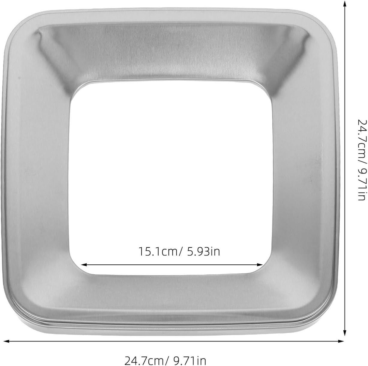Commercial Waste Disposal Bin Lid, Square Silver Stainless Steel Trash Container Top Cover, Outdoor Indoor Garbage Can Replacement Lid for Home Patio Garage