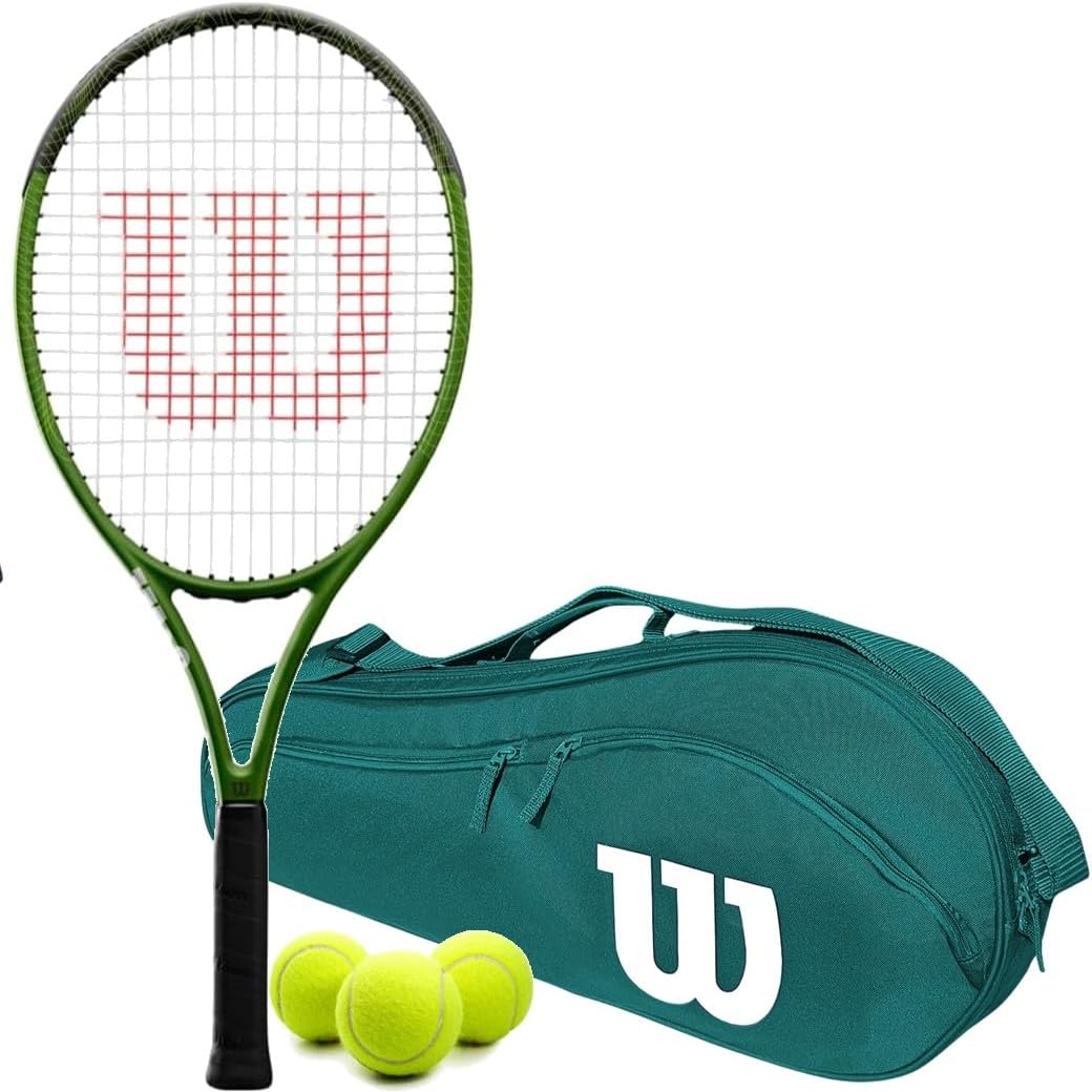 Wilson Blade Feel Comp Jr Tennis Racquet Bundled with a Wilson Advantage 2.5 Tennis Racquet Bag – Optional Accessories