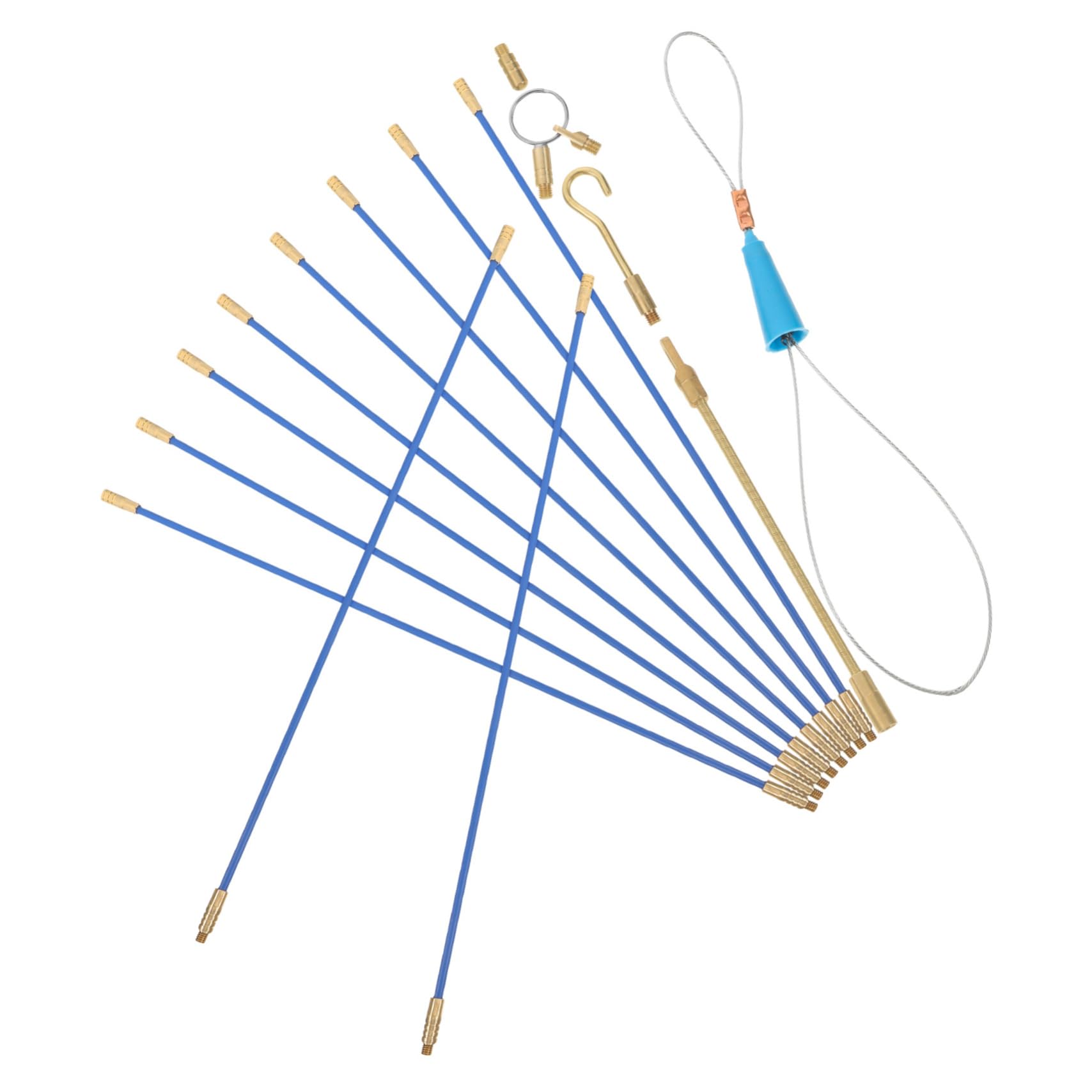 Kit para tirar de cables en reformas con guía de fibra de vidrio Veemoon