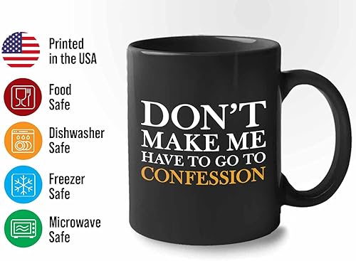 Miniatura 3 de Taza de café Pastor  Dont Make Me Have to Go to the Confession  Christian Priest Church Bible God Religion Religious Sermon 11oz Negro