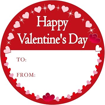 60 PCS Happy Valentines Day Stickers,2Inch Valentines Day Gift Stickers Heart Label for Wraping Sealing Love Letter Envelope Decorating
