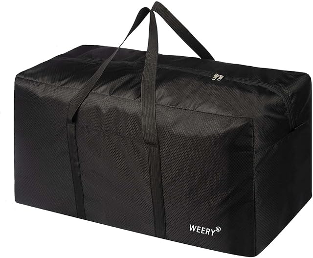 WEERY Large Travel Duffle Bag, 96L Extra Large Waterproof Holdall Bag, Lightweight Foldable Duffel Bag for Men Women, Black