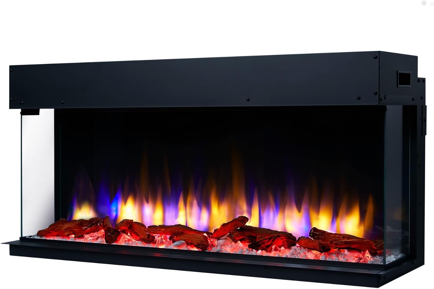 Endeavour Fires Rosedale 3D Media Wall Inset Electric Fireplace with Multi Flame Colours Log & Crystal Set, 7day Programmable Remote Control 1&2kW (40''/1030mm)